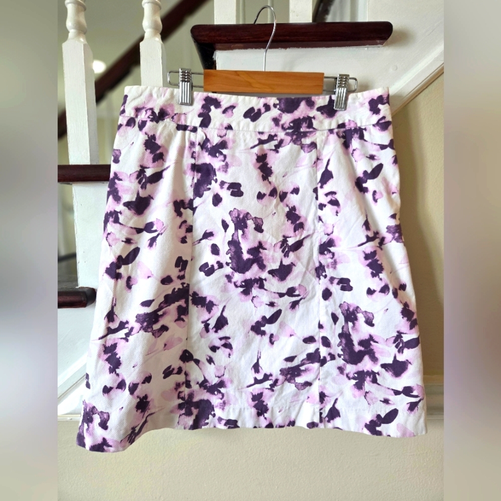 Floral Purple and White Women's Skirt